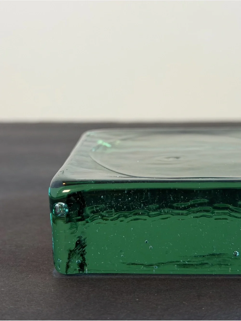 Green Glass Bar Soap Holder, Thick Glass 3.5x5